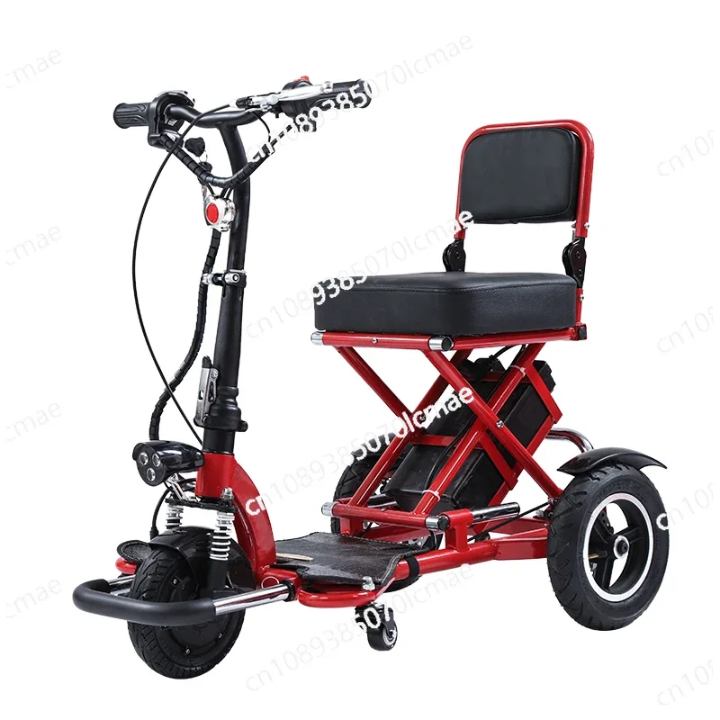 

Household folding electric tricycle, double person scooter, small and lightweight three wheeled lithium battery vehicle