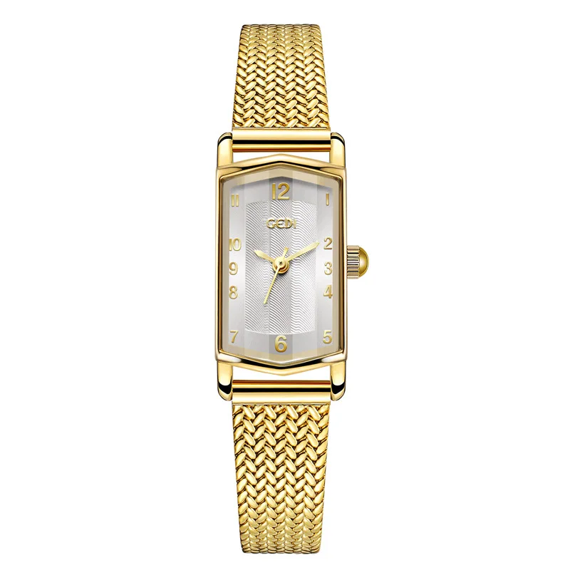 

Маленькие золотые часы с пшеничными ушками, нишевые высококачественные водонепроницаемые женские кварцевые часы W atch из нержавеющей стали