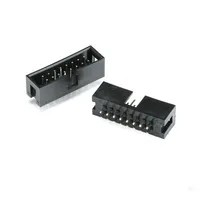 100 unids/lote IDC Box header DC3 DC3-16P 2x8 16 pines 16 P 2,54mm, aguja recta de paso