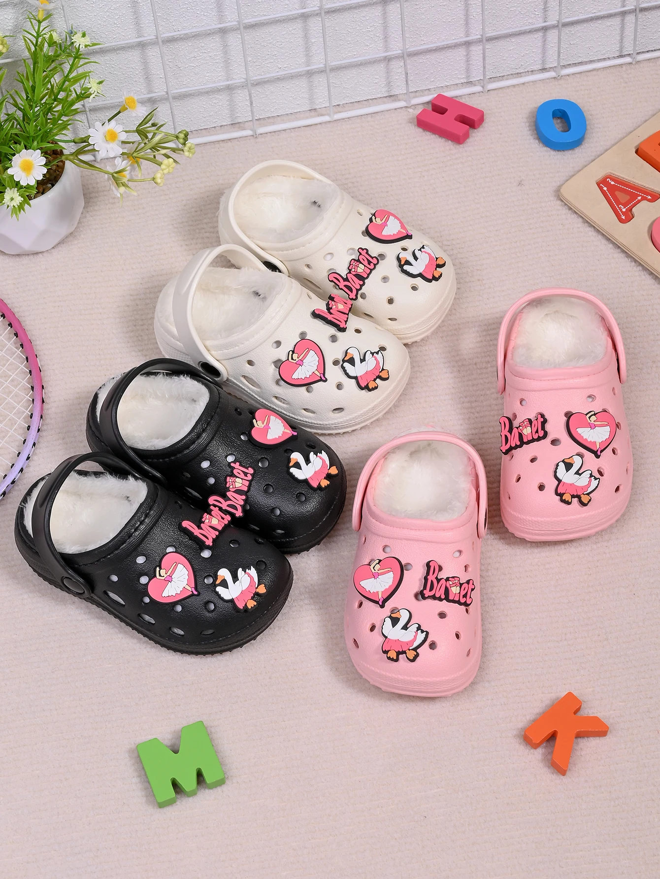 

Swan Ballet Girl Winter New Warm Cotton Slippers Comfortable Non Slip Home Slippers Breathable Outdoor For Garden