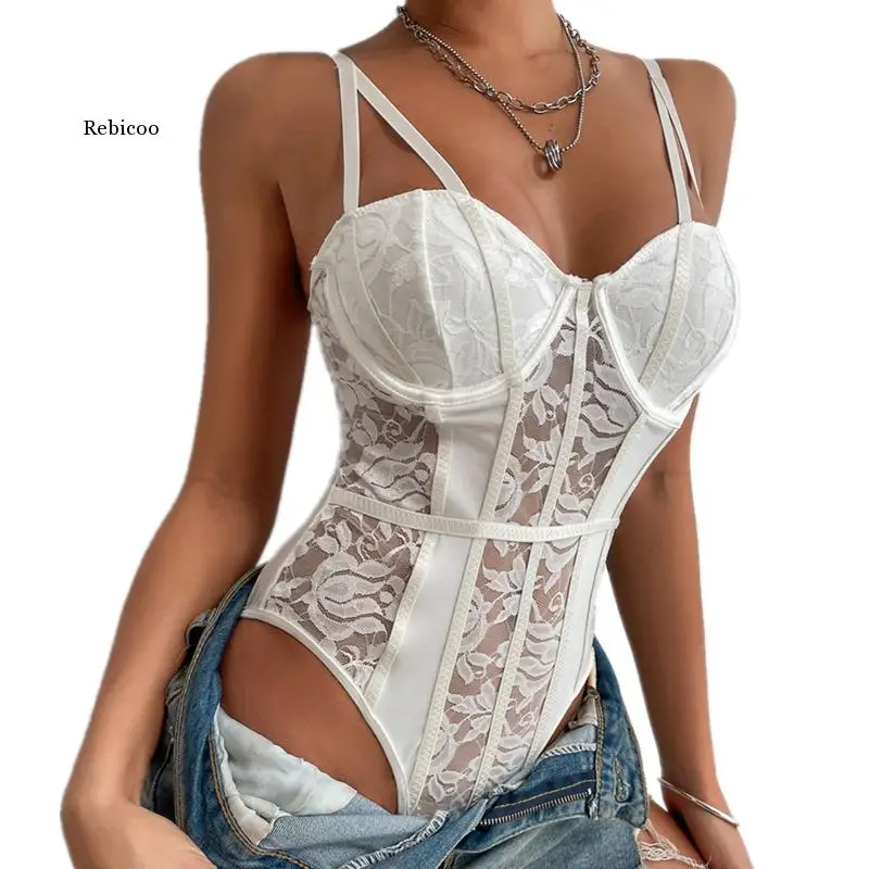 

Summer Lace Playsuit Women Romper Bottom Thin Sexy Jumpsuit Woman Clothes Overalls Body Suit