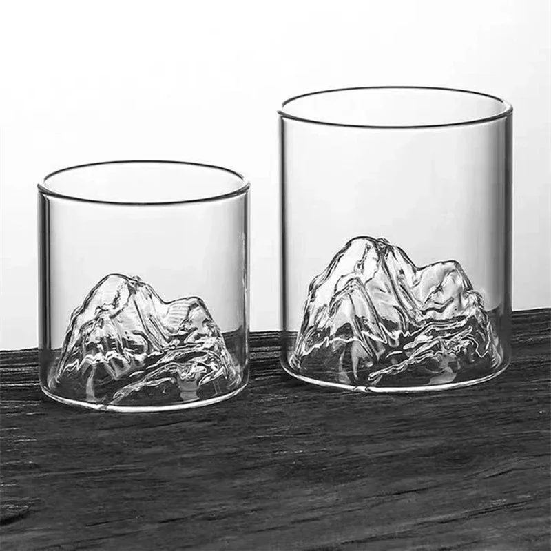 300MLCreative Glass Mountain Viewing Cup Hold Hand Mug High Temperature Resistance Cups Japanese Cup Household Drinking Utensils