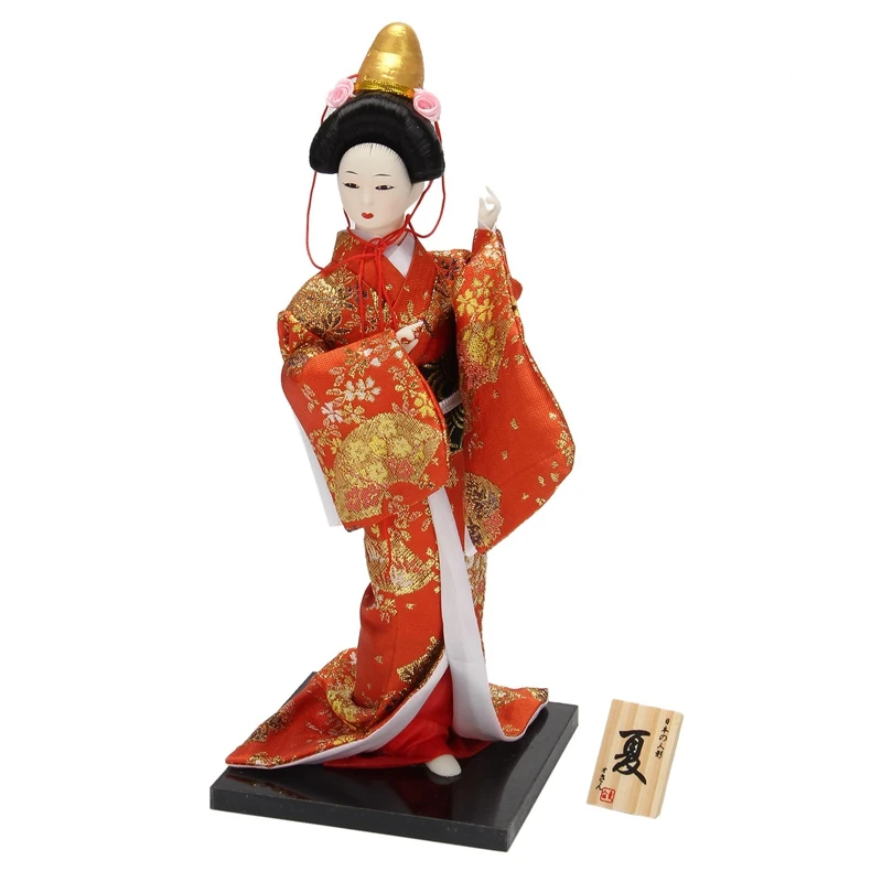 

12Inch Japanese Kimono Geisha Dolls Traditional Japanese Geisha Kimono Doll Sculpture For Children's Gifts