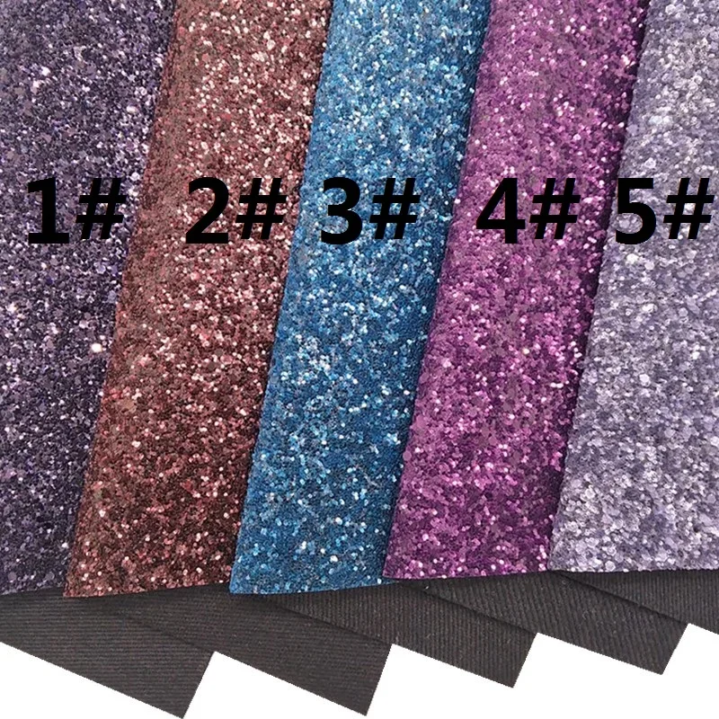 Crystal MATT Chunky Glitter Leather Faux Fabric Vinyl with Twill Backing Glitter Sheets for Bows Earrings 21X29CM MB556