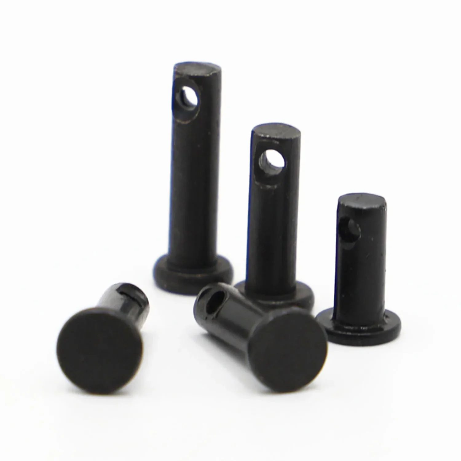 1-10pcs M3 M4 M5 M6 M8 M10 M12 Black Caron Steel Axis Pin Flat Head Cylindrical Pin with Hole GB882 Dowel Pin Roll