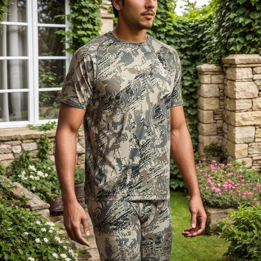 Imagem -06 - Camuflagem de Manga Curta Masculina Estampada Camiseta Antibiose Secagem Rápida Roupa de Caça ao Verão