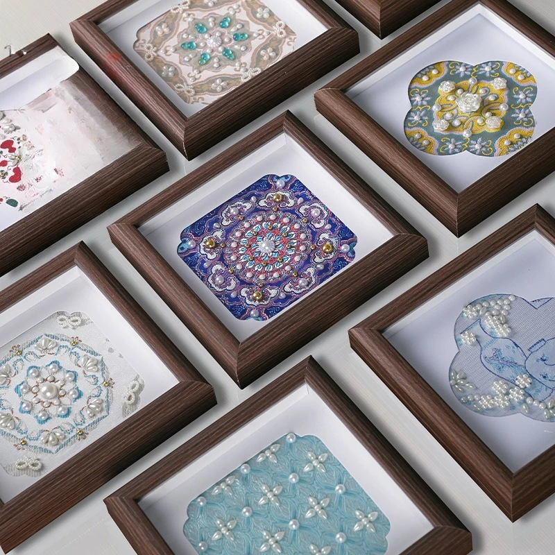 Creative Pearl Painting Frame Simulated Pearl Song Jin Fabric Picture Frame Painting Decorative Handmade DIY Material Package