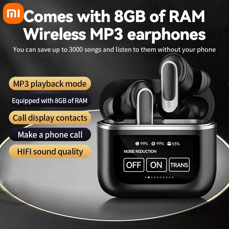 

XIAOMI V8 Wireless Earphones with MP3 player smart screen Bluetooth 5.3 Headphones TWS Earbuds Headset With Mic For Android iOS