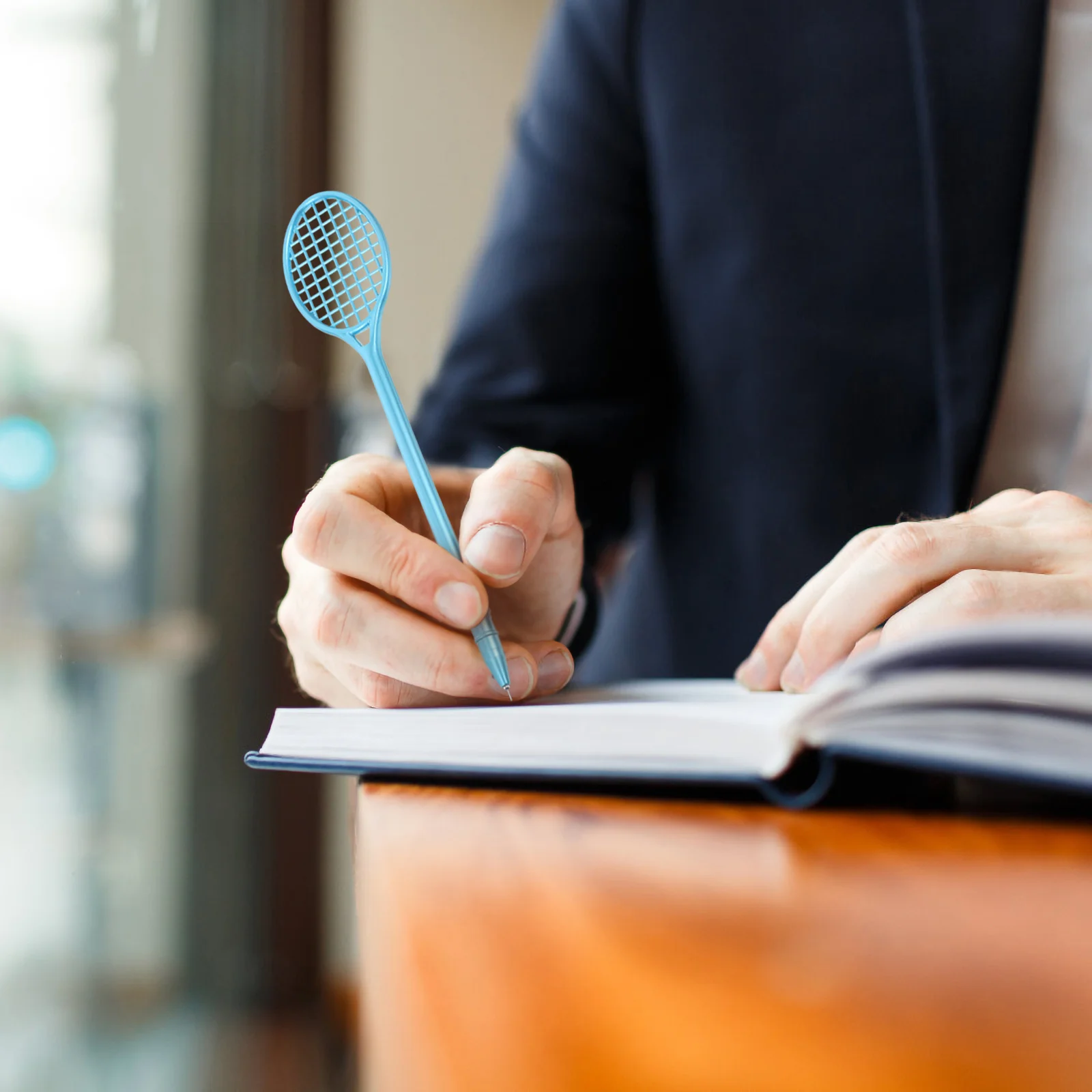 Черные чернила, ручки с тонким наконечником 0,5 мм, очаровательный дизайн ракетки, надежный инструмент для письма для студентов, художников, школьные канцелярские принадлежности