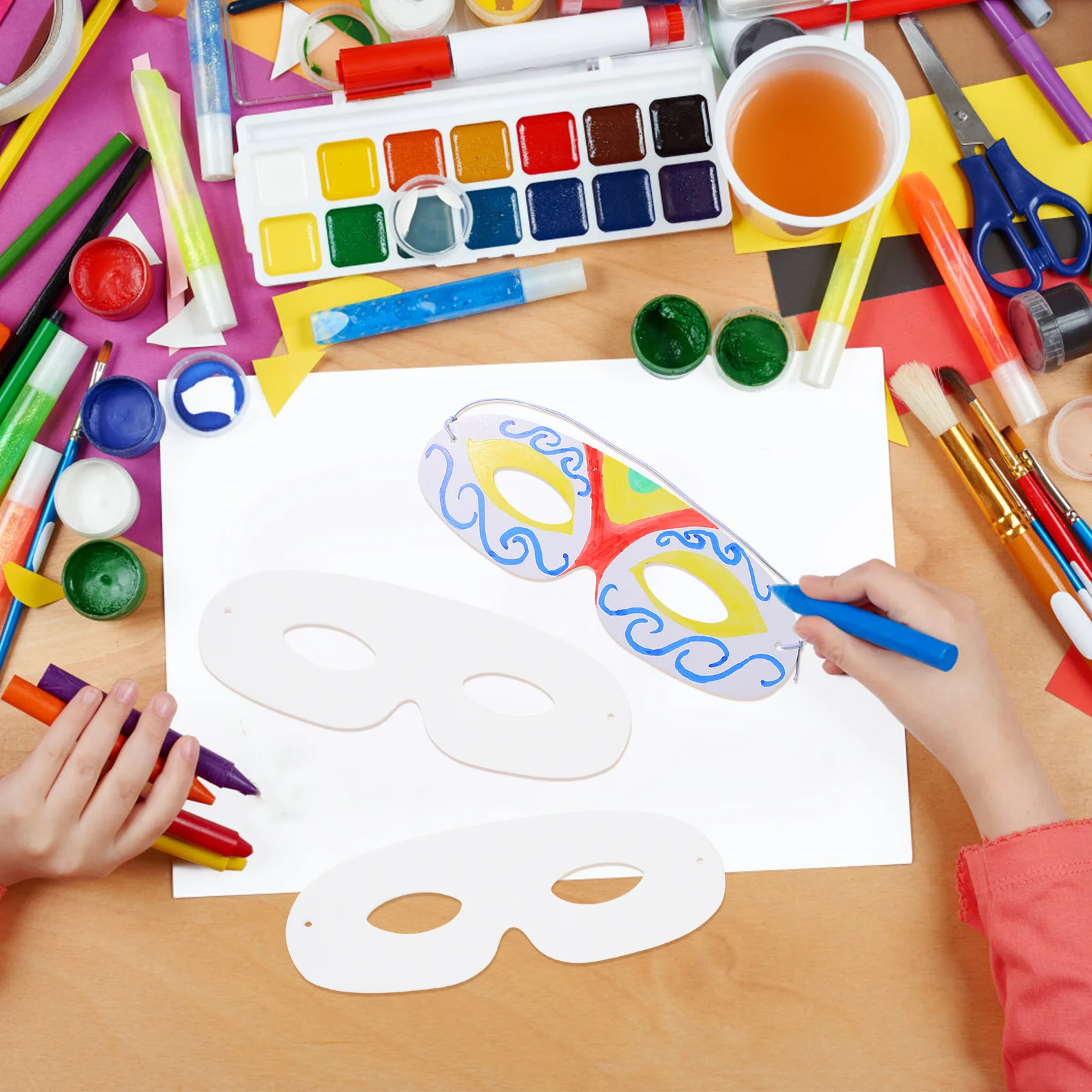 80 قطعة أقنعة ورقية فارغة تنكرية بيضاء غير مطلية قناع الحرف اليدوية لتقوم بها بنفسك للحفلات التنكرية قناع فارغ للحفلات التنكرية