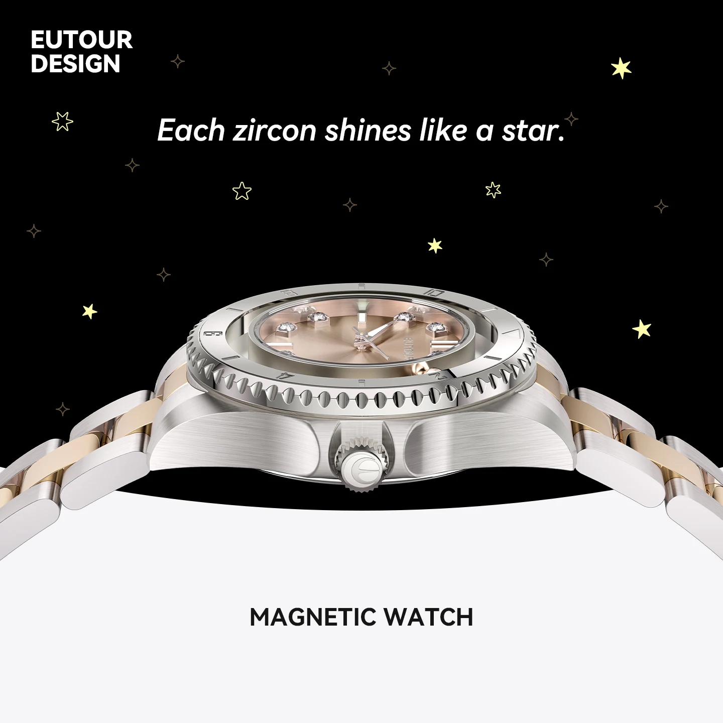 EUTOUR  2026 Winter  Arrival Red White Concept Jewelry Watch Resin Material Grace Lady Girl Elegant E069 Magnet Watch Bracelet