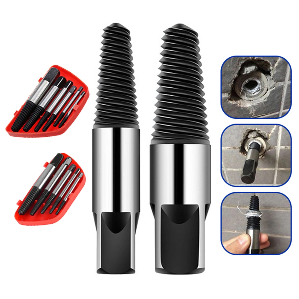 5pc Broken Wire Extractor 6pc Fine Tooth Broken Head Screw Removal Faucet Removal Tool Accessory Set