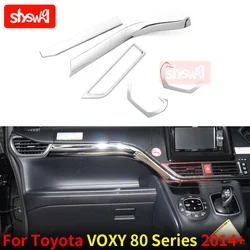 For TOYOTA VOXY 80 High Grade Interior Panel Durable Auto Protective Covers 5pcs Chrome Car Styling Stickers Accessories