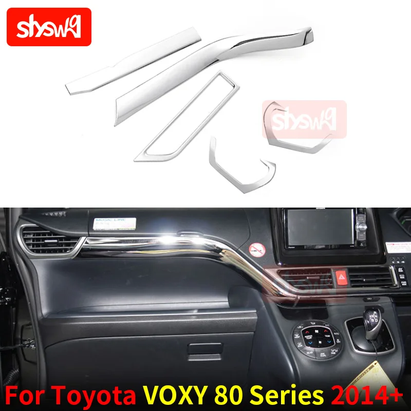 For TOYOTA VOXY 80 High Grade Interior Panel Durable Auto Protective Covers 5pcs Chrome Car Styling Stickers Accessories