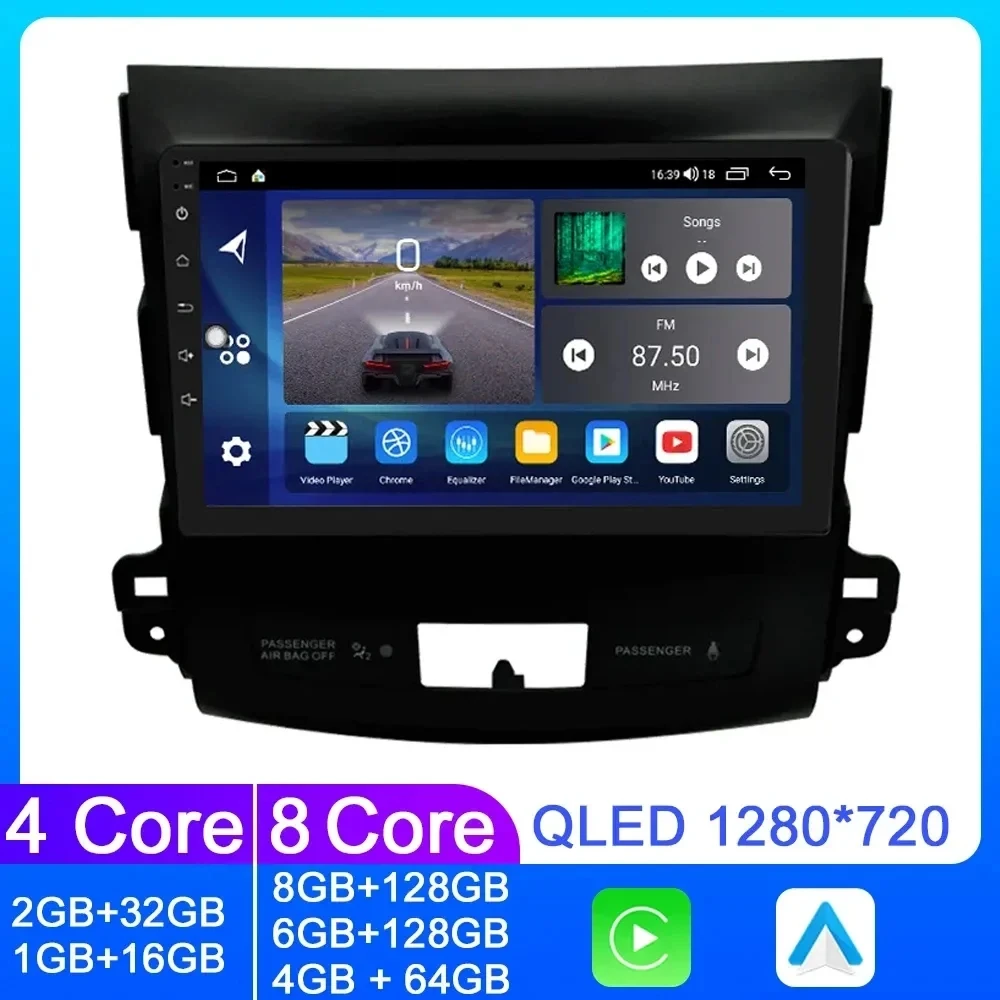 

Android 14 For Mitsubishi Outlander 2 For Citroen C-Crosser For Peugeot 4007 Car Radio Player Navigation No 2din 2 Din DVD