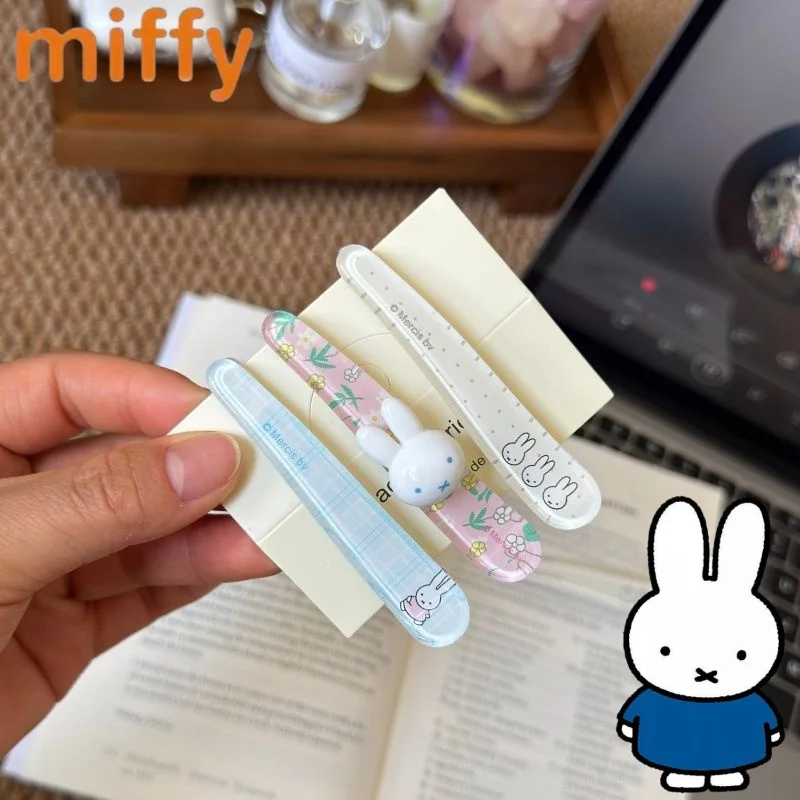 Süße Miffy-Kaninchen-Serie, niedliches, kreatives Cartoon-Muster, für Mädchen, neue, einfache, modische, vielseitige, dekorative Haarspange aus Kunststoff, Geschenk