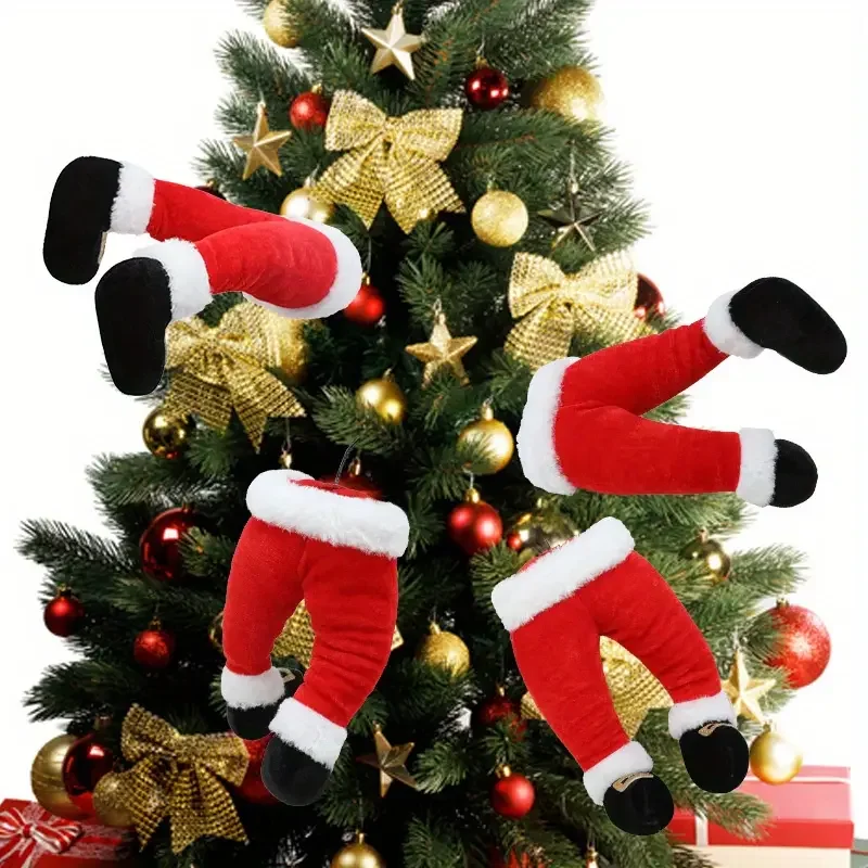 Weihnachtsmann-Beine, Weihnachtsschmuck, Plüsch-Elfenbein, hängende Dekorationen für Baumtür, Urlaub, Zuhause, Weihnachten, Party-Dekoration