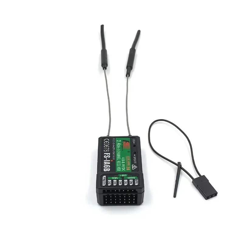 Flysky FS-IA6B 2.4G 6CH Receptor de antena dupla para avião RC Quadcopter Transmissor de controle remoto de plástico compatível com FS-I6