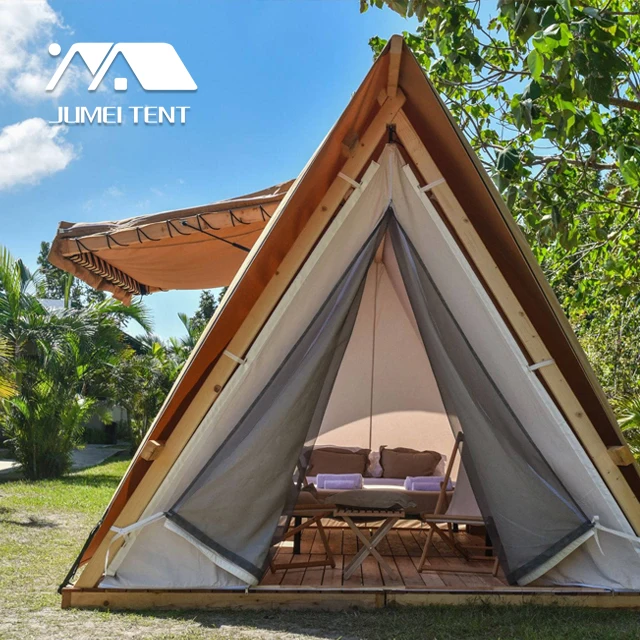 Triangle Tent A18 Safari tent for camping glamping homestay tourist hotel with 550g canvas