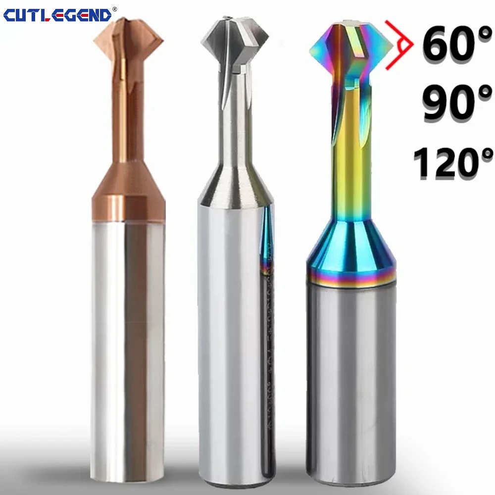 HRC60 Front Back Chamfering Cutter 60 90 120 Degree Inner Chamfer CNC Up And Down Double Angular Machining Milling Cutter