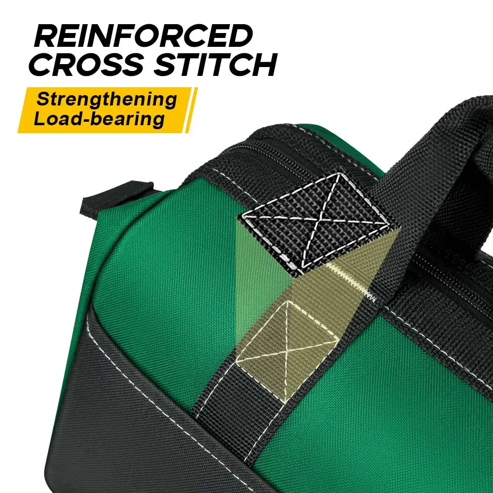 WINHUNT 大型ツールバッグ、男性用ヘビーデューティーツールバッグ、17.3インチ/44cm、グリーン、1680Dポリエステル、DIYや職人向け