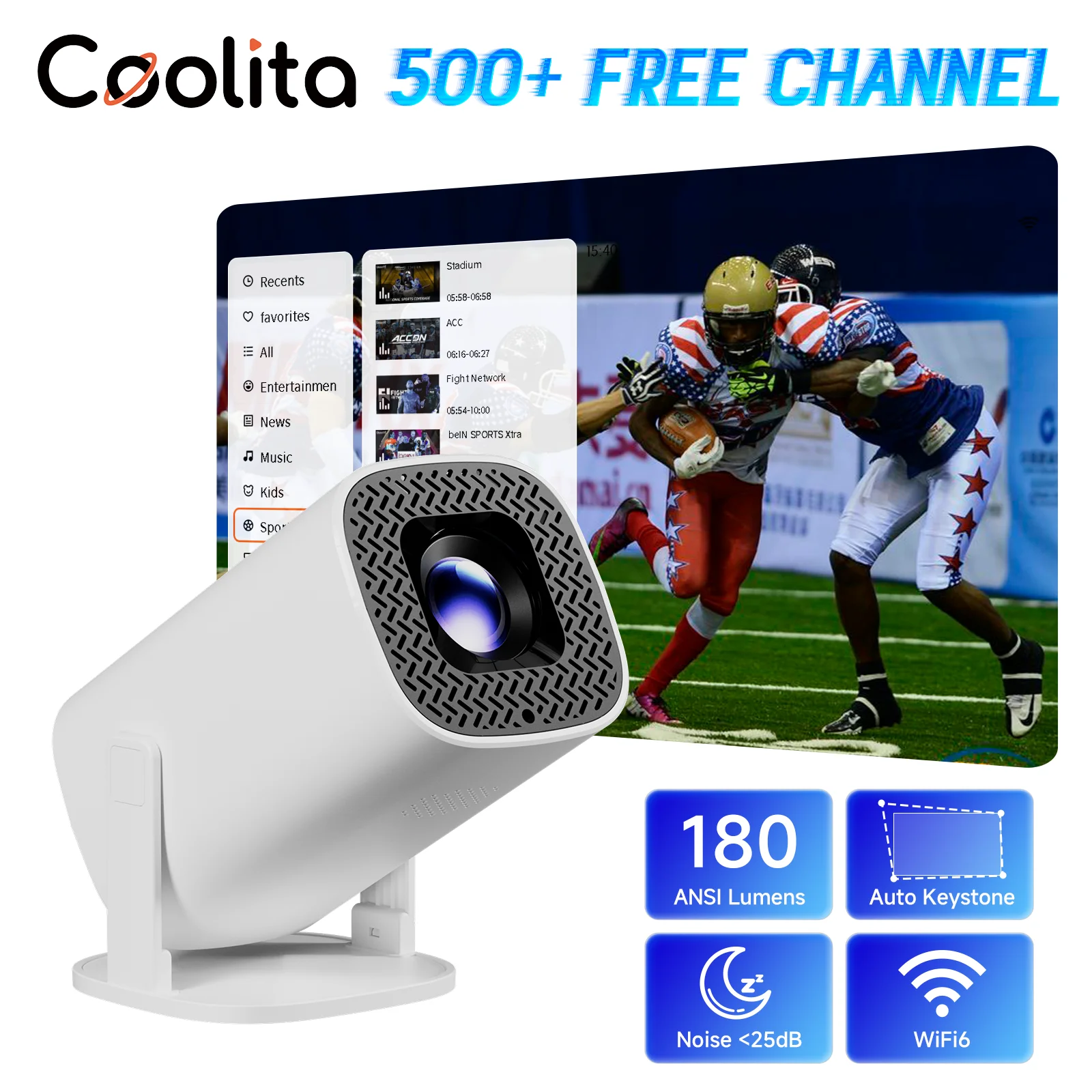 

Умные мини-проекторы P30PLUS 4K 1280*720P Coolita OS с поддержкой 500 + свободного канала в прямом эфире Портативный проектор для домашнего кинотеатра WiFi6