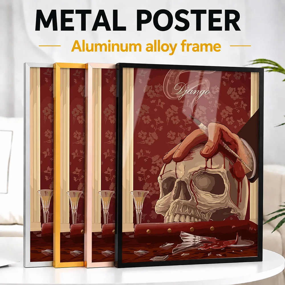 Gothic Skull Under Hand Framed Aluminum Metal Poster Customized Photo Epic Style Wall Art For Living Room Memorable Gamer Gift