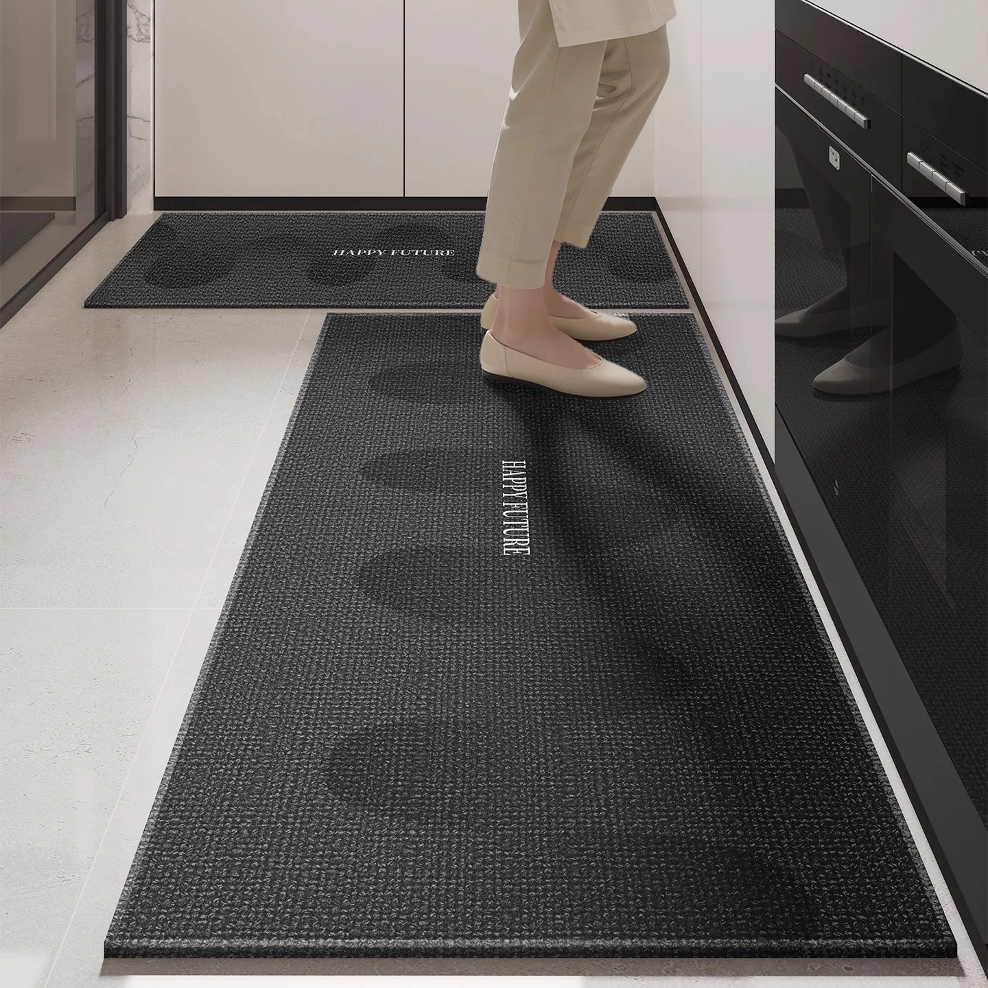 Kitchen Rug Long Floor Mat Black Carpet Durable Floor Mats Home Decoration Rugs Easy To Clean Alfombra De Cocina שטיח מטבח