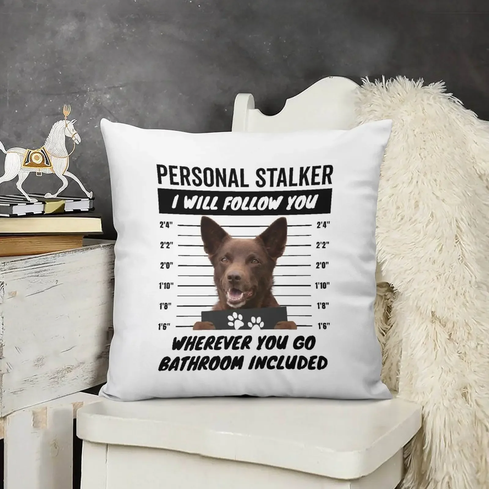 

Personal Stalker Dog – Red Australian Kelpie Throw Pillow Decorative Pillow Covers For Sofa Christmas Covers pillow