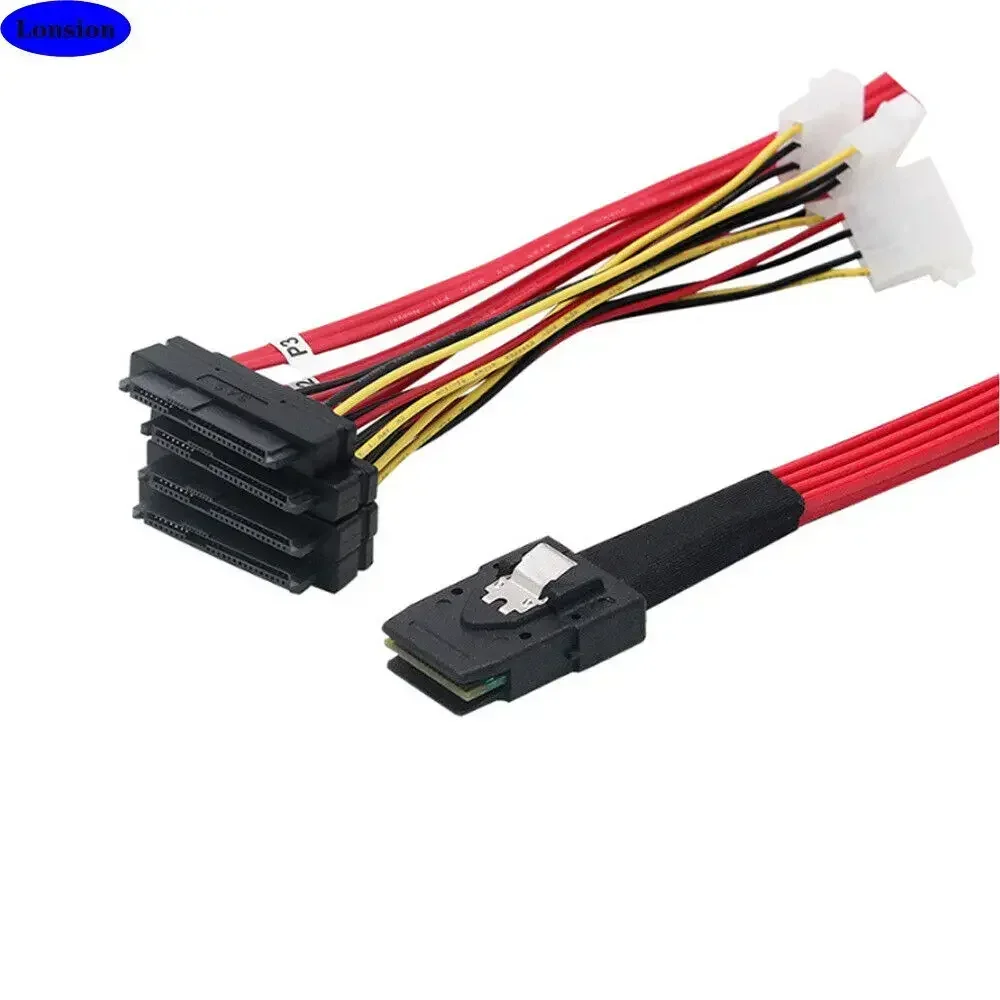 MINI SAS SFF-8087 to 4 Ports SAS 8482 connection Cable with POWER for server