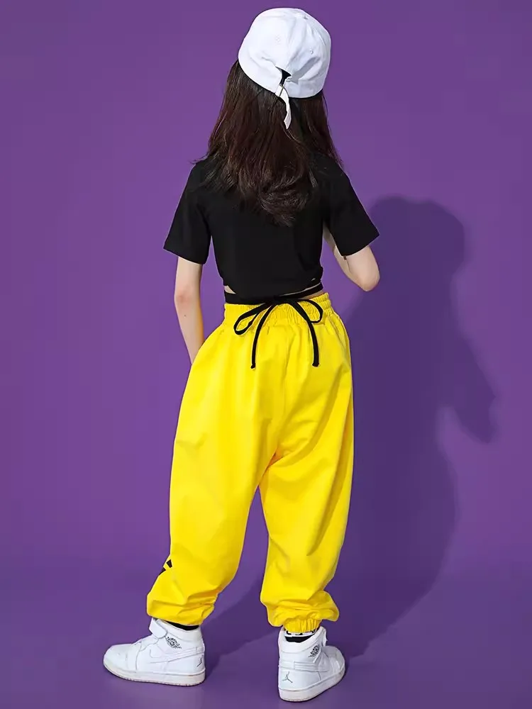 Ropa de baile callejero de Hip Hop para niñas, Top corto, Joggers, pantalones Cargo, sudaderas, ropa de calle para niños, disfraces, conjuntos de ropa de escenario de Jazz