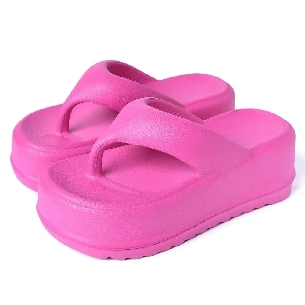7CM Thick Bottom Flip-flops EVA Non-slip Slippers Versatile Fashion Women's Shoes Beach Slippers Breathable Outdoor Slippers