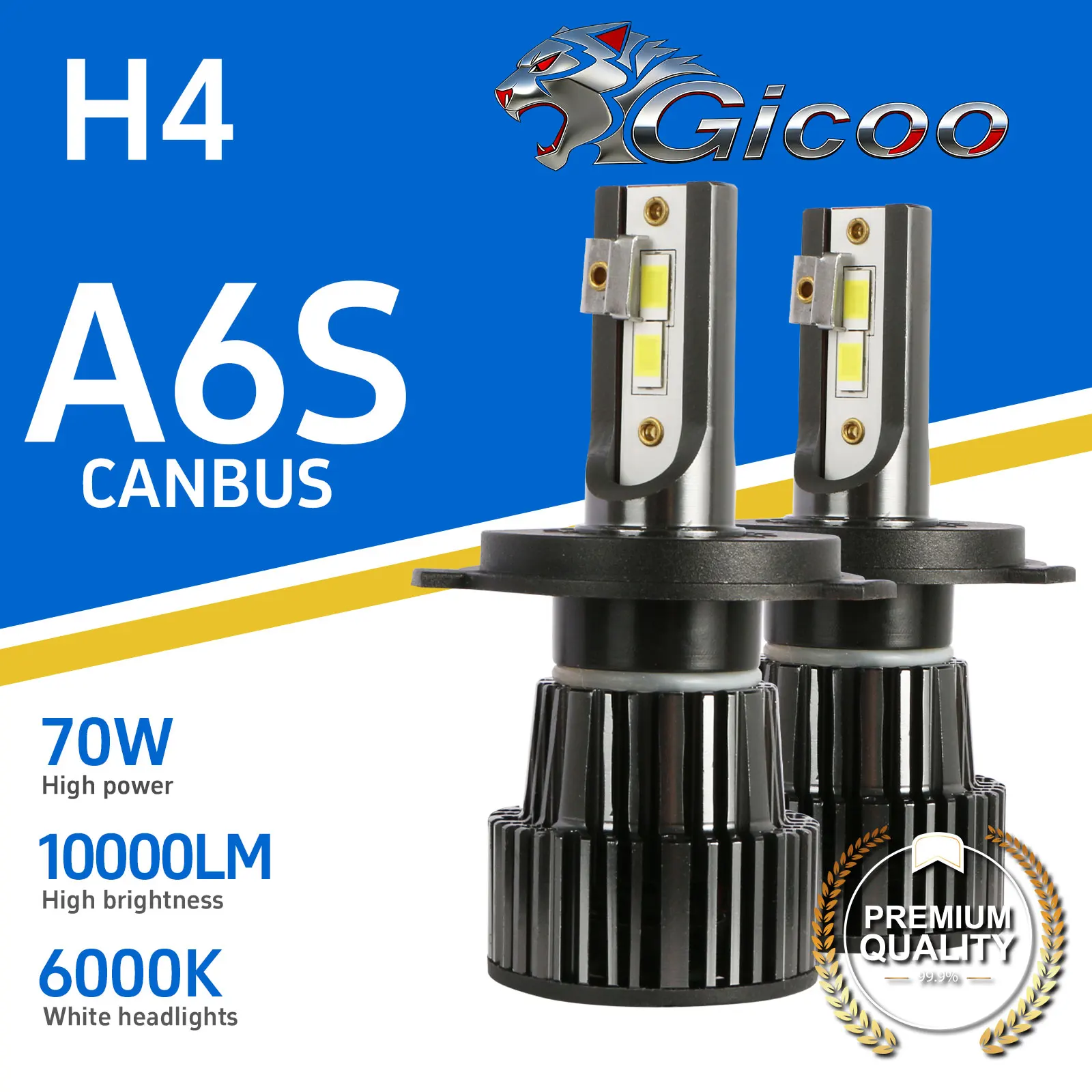 

Светодиодная фара H4 15000 лм, высокомощная, Canbus, турбо-лампа, 6000K, автомобильные фары 12В, противотуманная фара, ближний/дальний свет