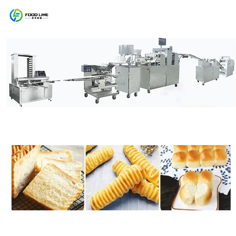 عمر خدمة طويل أوتوماتيكي بالكامل لخط إنتاج خبز الخبز لمصانع الأغذية الشعبية