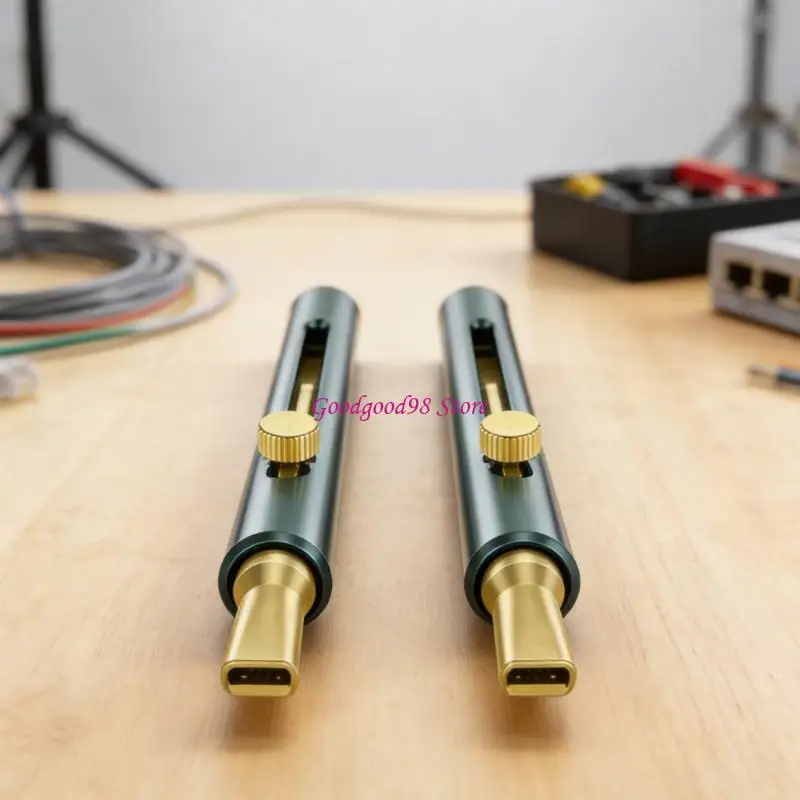 Ethernet Cable Handling Tool with Pen Metal Body and Slide Insert for RJ45 Crimping and Wire Straightening