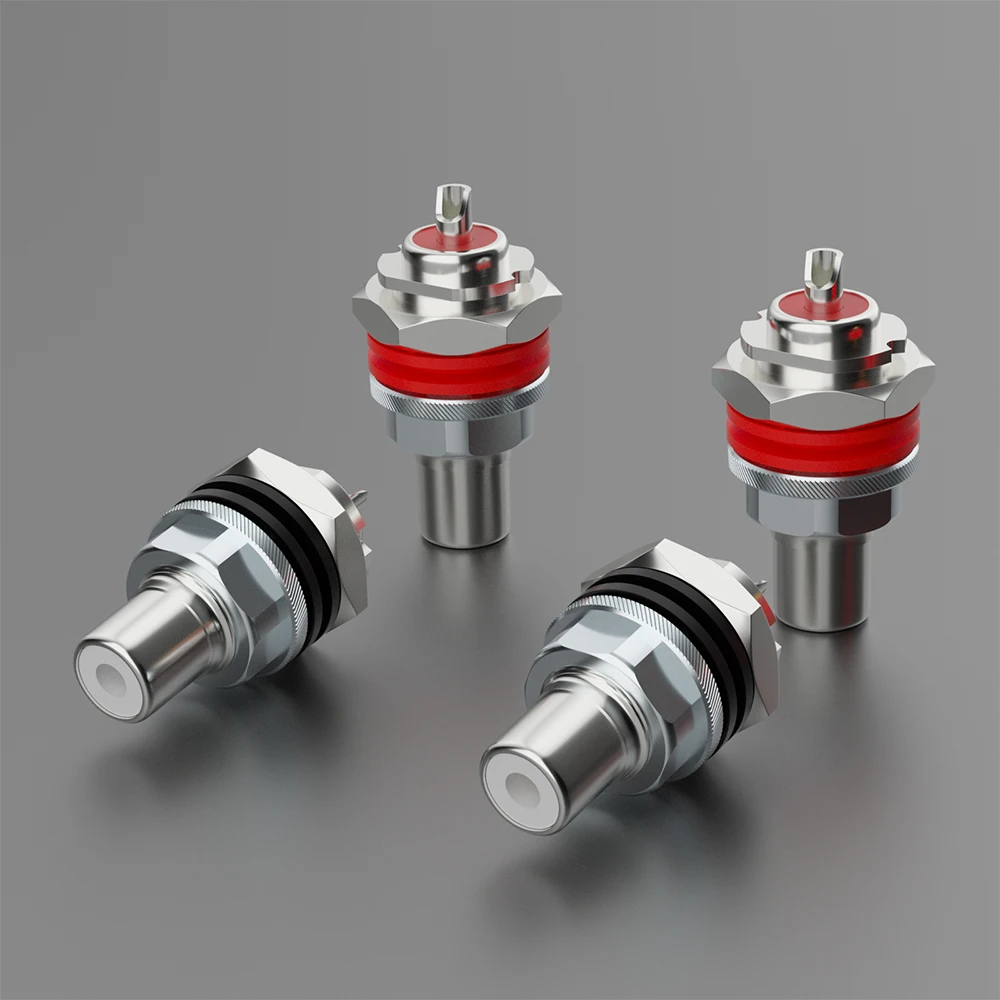 Monosaudio C401R/G RCA-Buchsen aus reinem Kupfer, Anschlussgehäuse, reines Kupfer, Gold/Rhodium, verfügbare Isolations-Metallanschlüsse – Detail 9