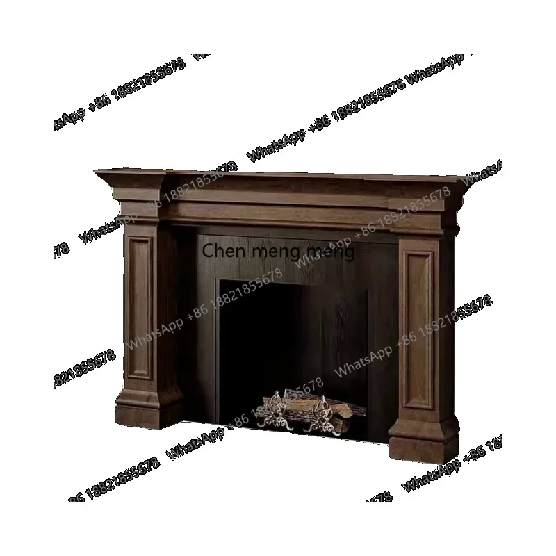 

Камин из массива дерева в ретро-стиле, старинный средневековый шкаф, декор для гостиной, прихожей, коридора, спальни, каминная полка