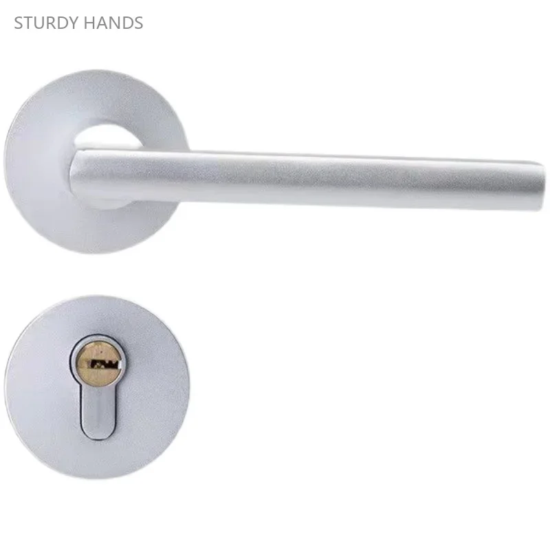 

1 Set of Aluminum Alloy Silent Split Lock, Light Luxury and Simple Universal Bedroom Door Handle Lock with Key Door Locks