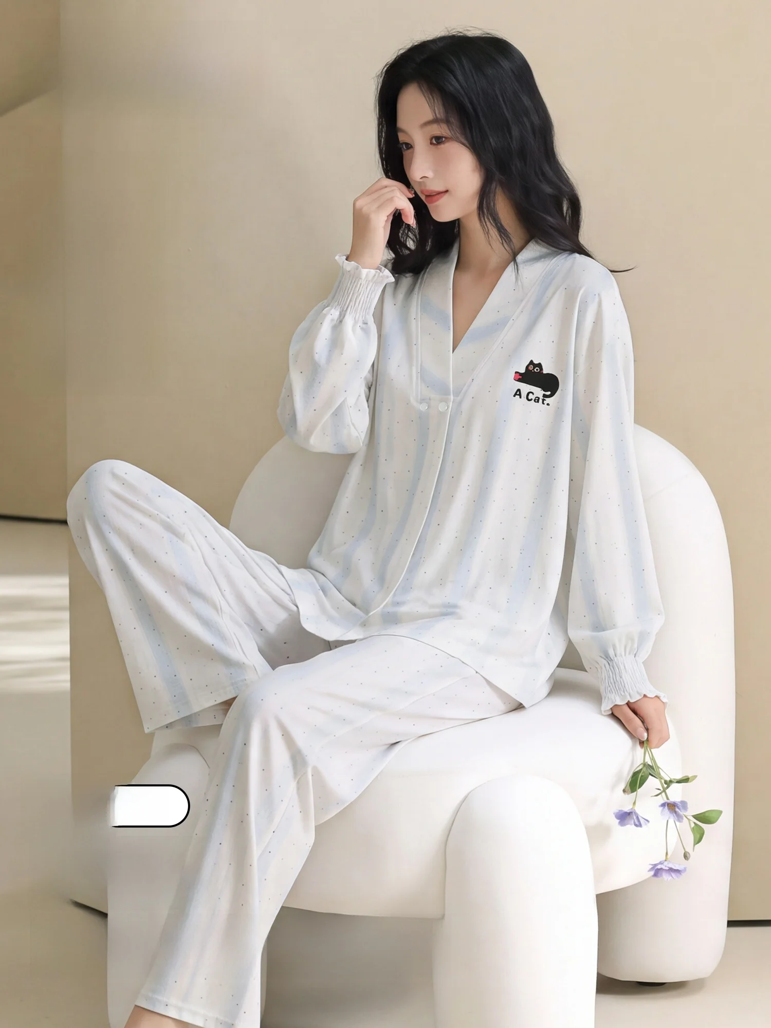 vetements-de-nuit-pour-femmes-enceintes-en-pur-coton-confortables-a-manches-longues-avec-encolure-en-v-ideaux-pour-la-maison-et-le-post-partum-en-tissu-doux-et-respirant