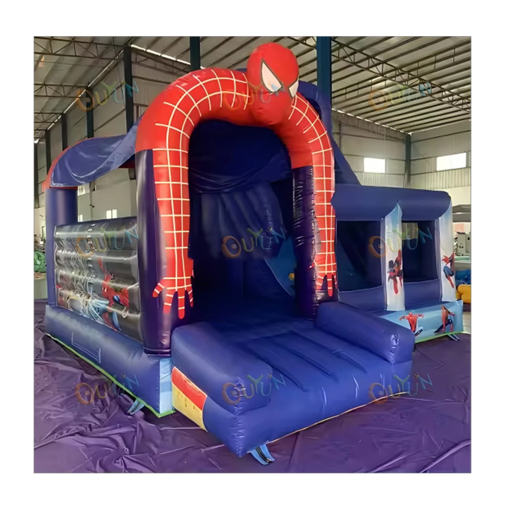 

Superhero PVC Inflatable Bounce House Portable Jumping Castle With Slide and Blower for All for Parks