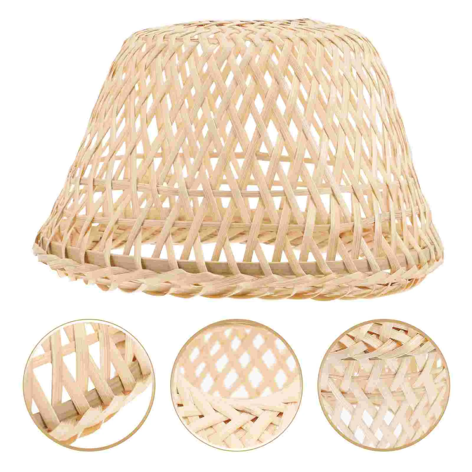 

Lantern Lampshade Handmade Vintage Home Decor Bamboo Woven Light Cover for Ceiling Table Pendant Lights Indoor for Ceiling