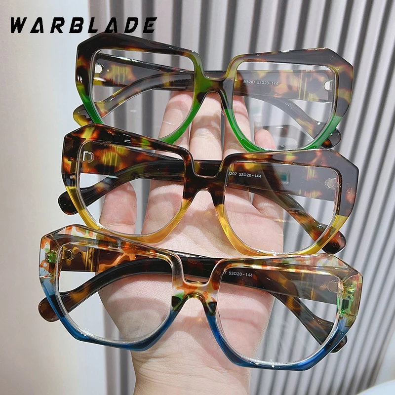 Oversized Square Anti Blue Light Glasses Women Fashion Clear Lens Spectacle Female Vintage Big Frame Computer Goggles Eyewear