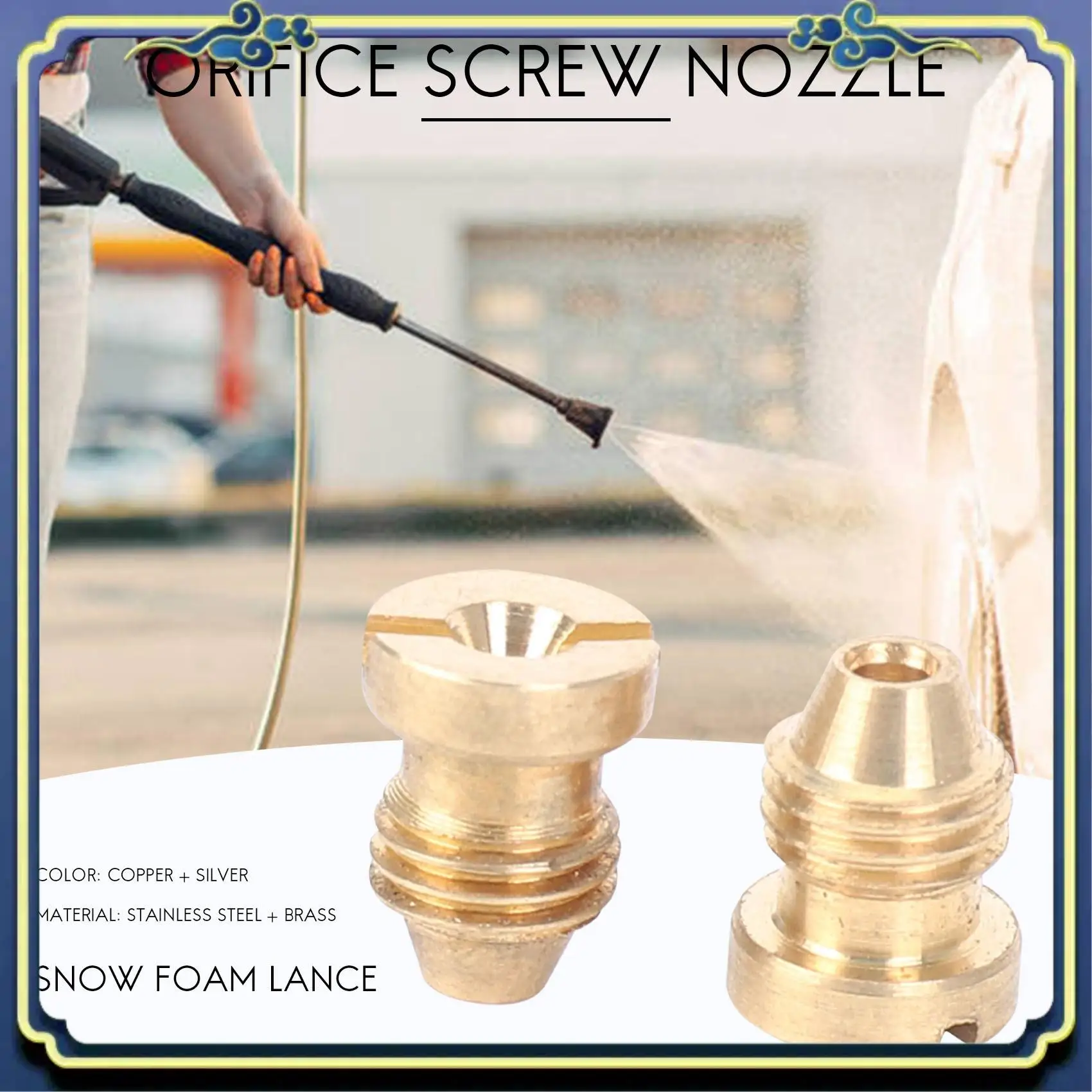 

AU16-наконечники для пенопластовой пушки, насадка для снежной пены, 3000 фунтов на квадратный дюйм, 1,10 мм, отверстие, винтовой наконечник сопла с сетчатым фильтром