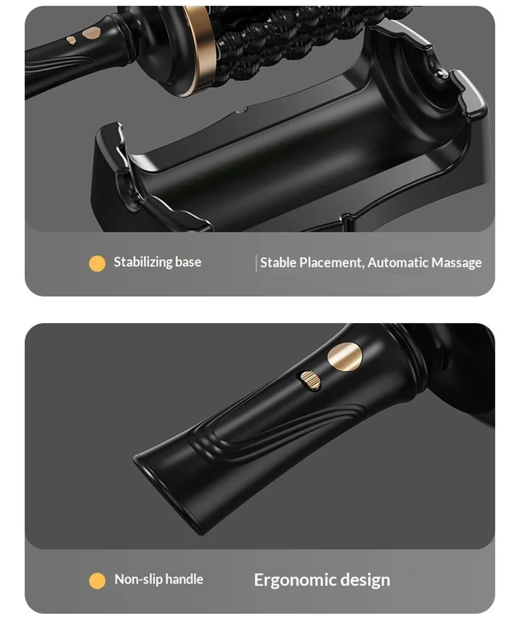 Rolling Percussive Massager with 72 Massage Points, Handheld Roller with Base for Foot, Back, and Leg Muscle Pain Rechargeable