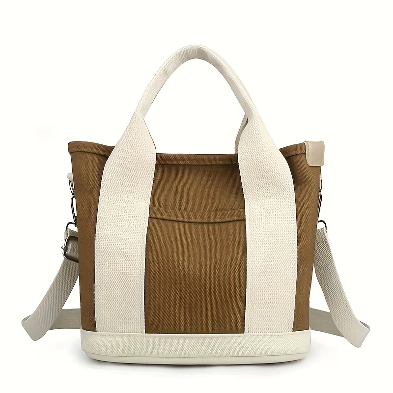 Canvas new women's handbag, simple and fashionable bento bag, women's handbag, hand-held shoulder, crossbody tote bag - view 5
