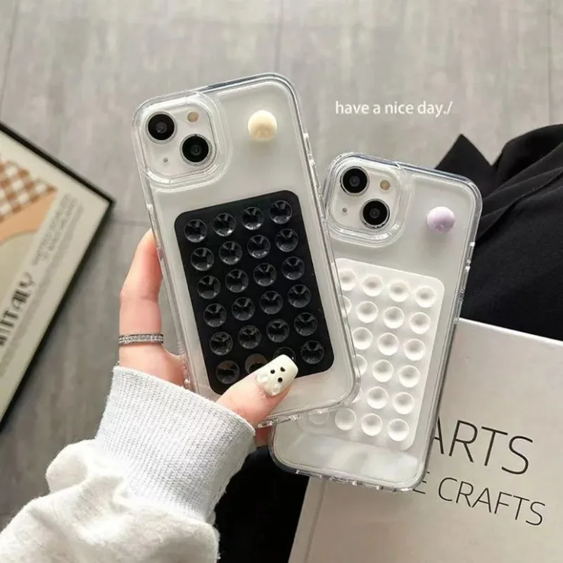 Support mural multifonctionnel en silicone à ventouse pour téléphone, tapis antidérapant carré, support de coque simple face, autocollant arrière