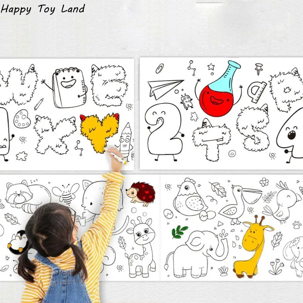 Large Children Drawing Roll Toddlers Coloring Poster Art Wall Sticker Gift Children Graffiti Scroll Toddlers Student Children