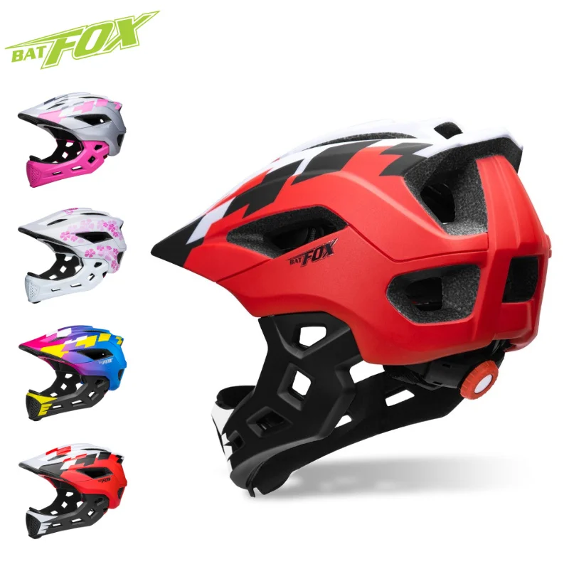 

KINGBIKE Kids Detachable Chin Guard Safety Helmet Full Face Protection MTB Cycling Scooter Youth Children Balance Bike helmets