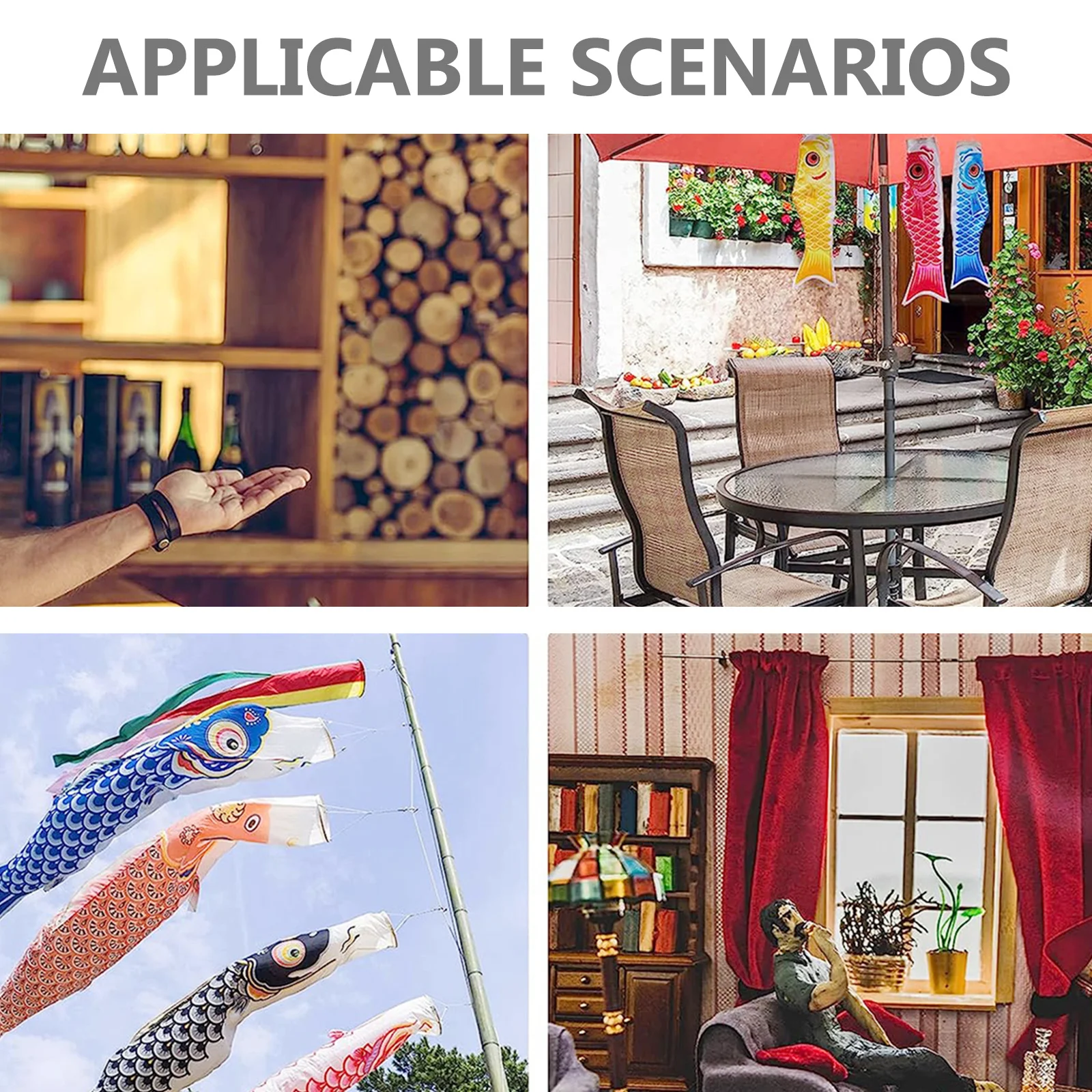 Carp Windsock Hanging Outdoor Decor Japanese Style Fish Streamer Fadeless Weather Resistant for Patio Garden Sushi Restaurant