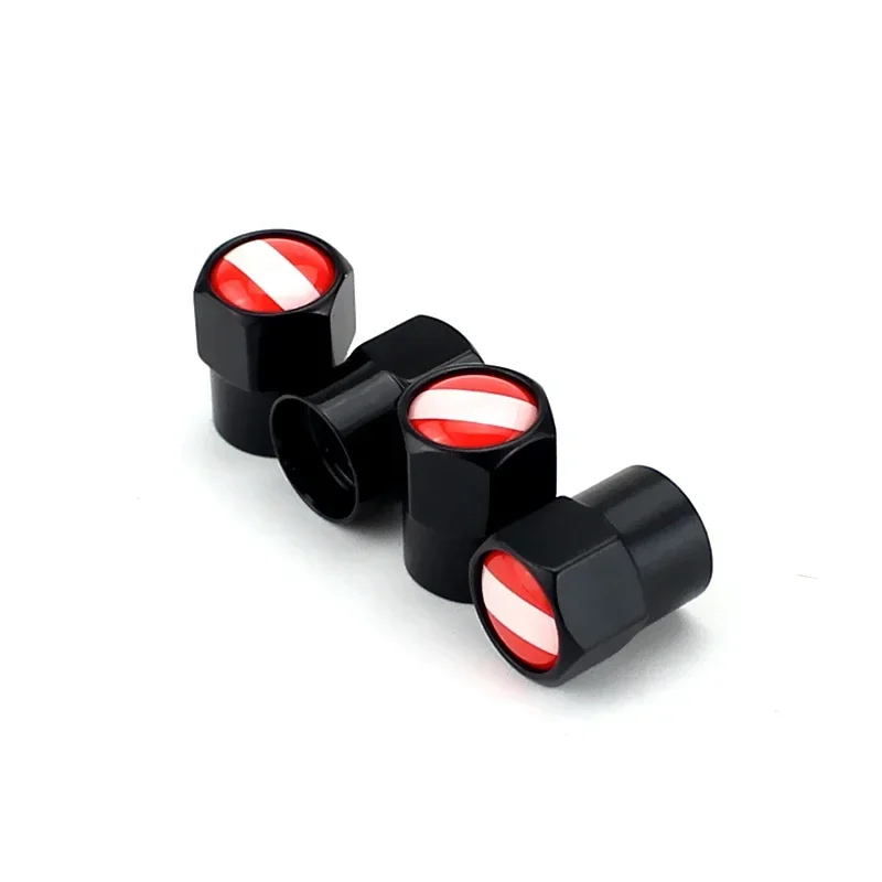 4PCS Austria Flag Car Wheel Tire Valve Caps Tyre Stem For Nissan Nismo Sylphy Sentra Qashqai Xtrail Altima Tiida Almera Teana